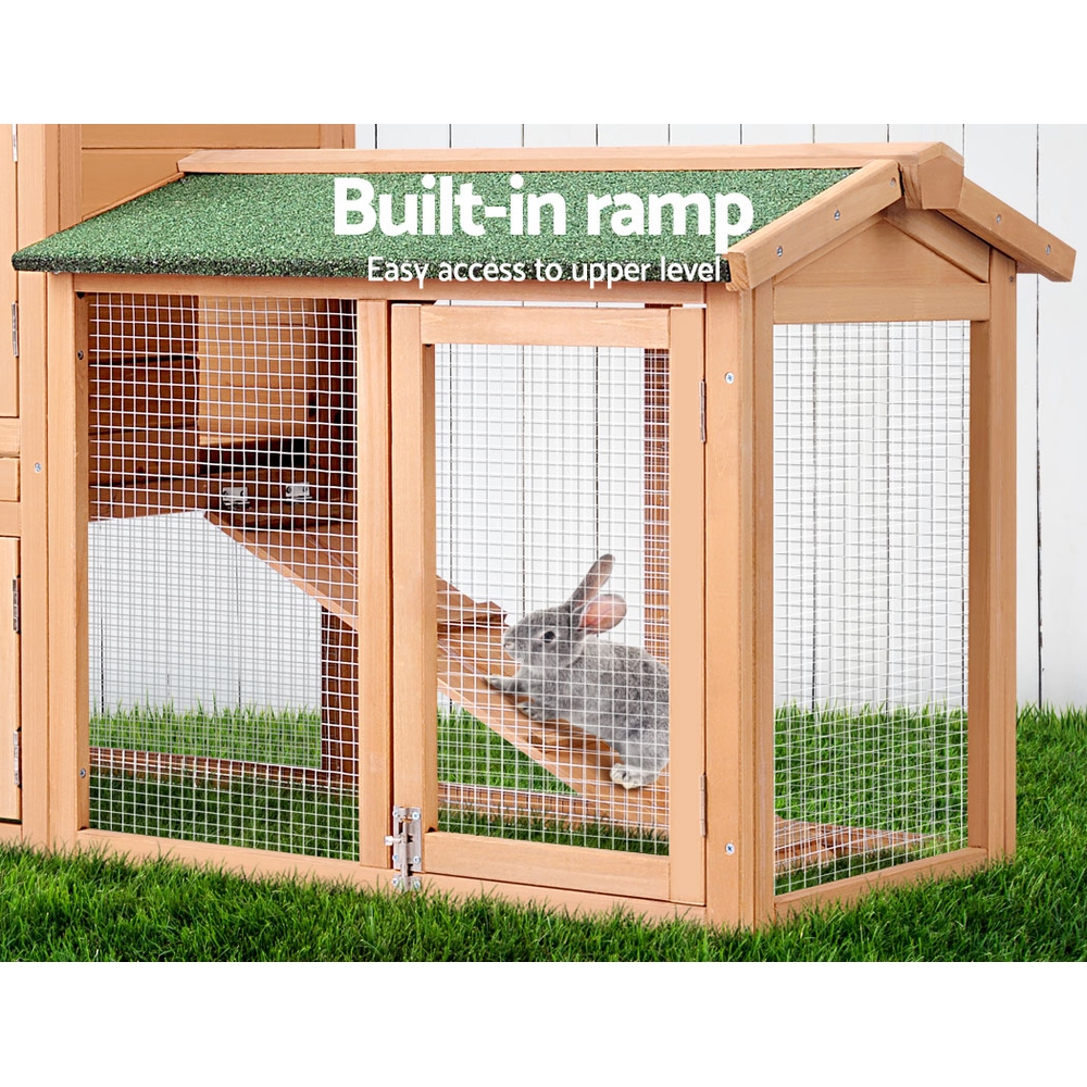 i.Pet Chicken Coop Rabbit Hutch 138cm x 44cm x 85cm Large Chicken Coop House Run Cage… image 6
