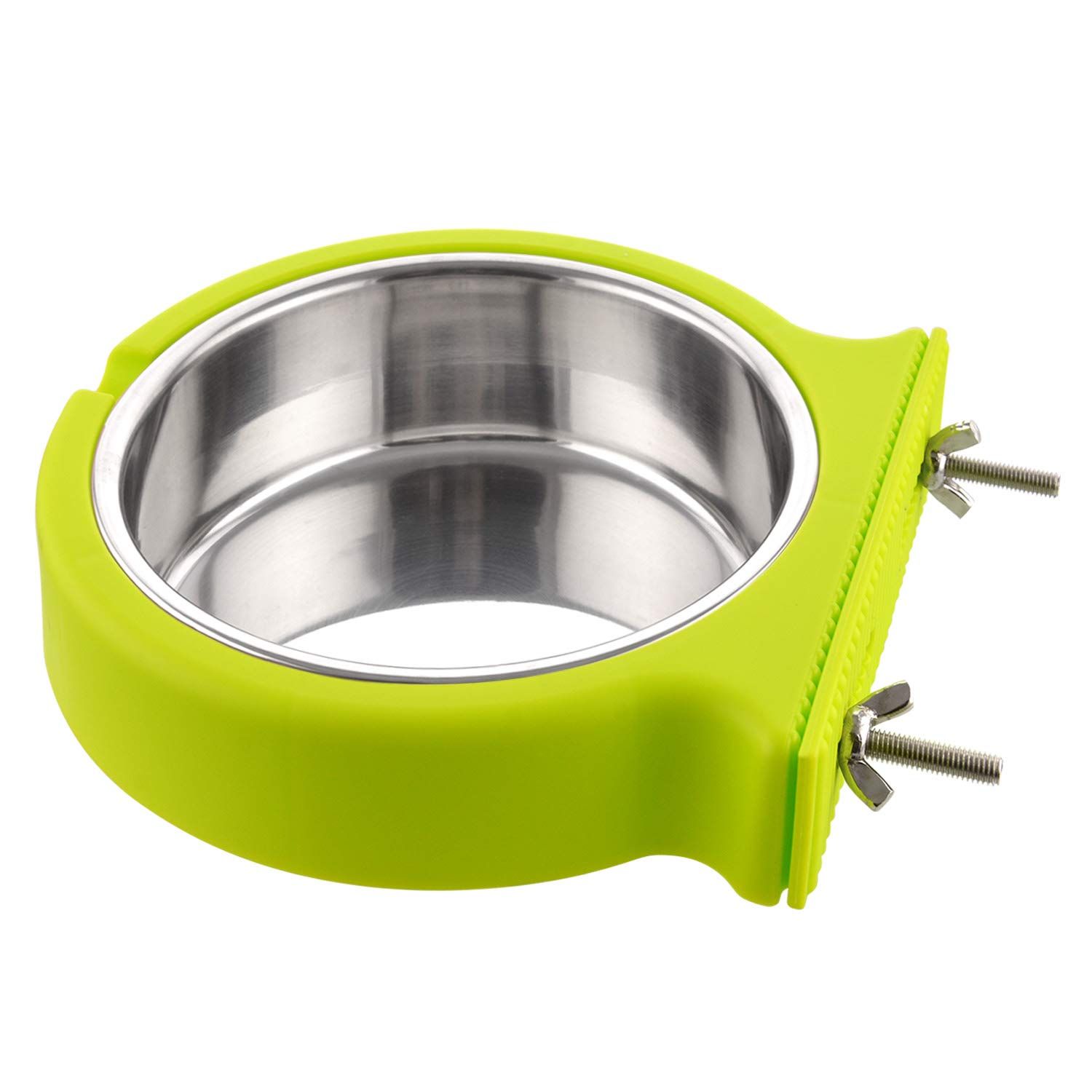 Crate Dog Bowl Removable Stainless Steel Water Food Feeder Bowls Cage Coop Cup for Cat…