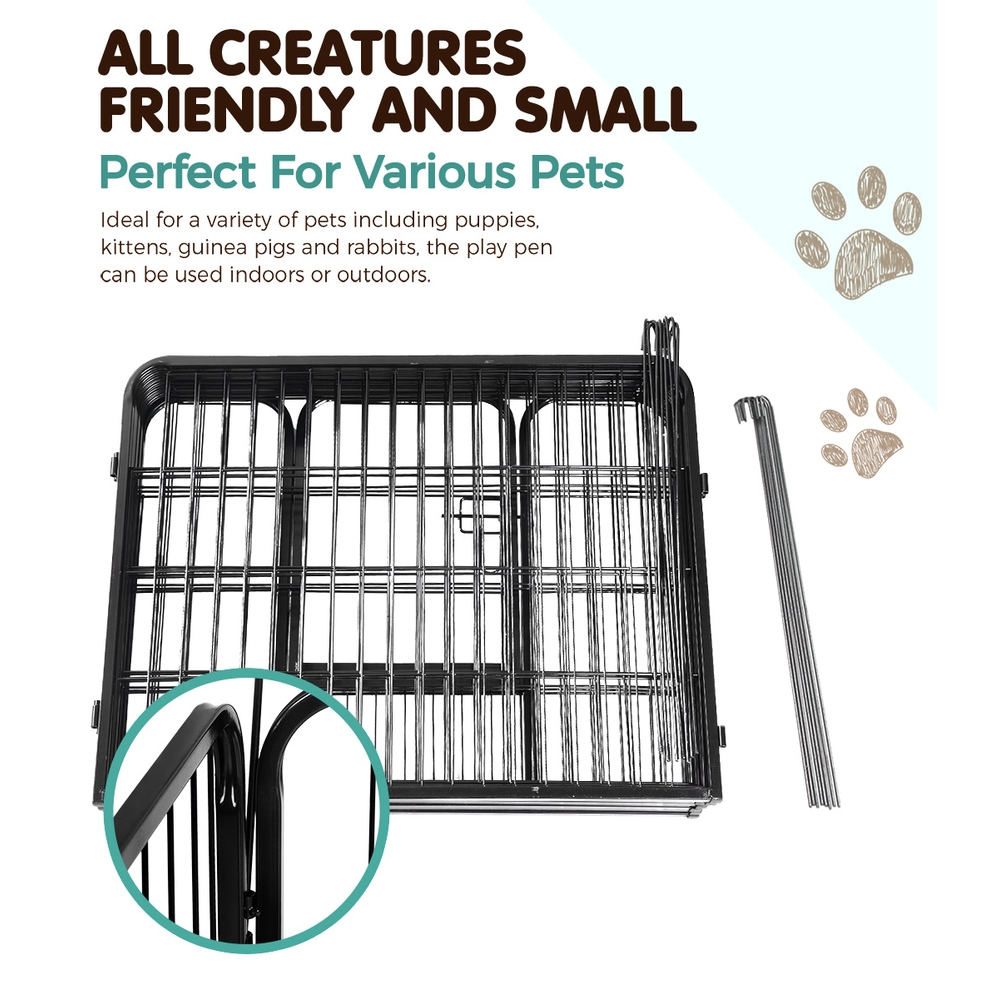 i.Pet 24" 8 Panel Dog Playpen Pet Exercise Cage Enclosure Fence Play Pen image 6