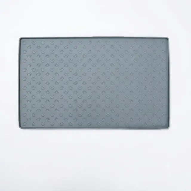 Whimsical Paw Print Silicone Pet Feeding Mat – Waterproof Non-Slip Cat and Dog Food…