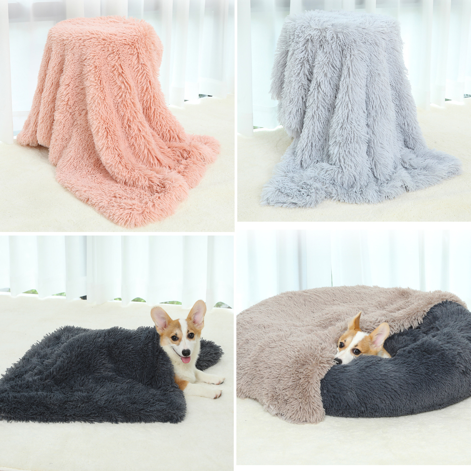 Fluffy Pet Blankets-Soft Faux Fur, Black image 5