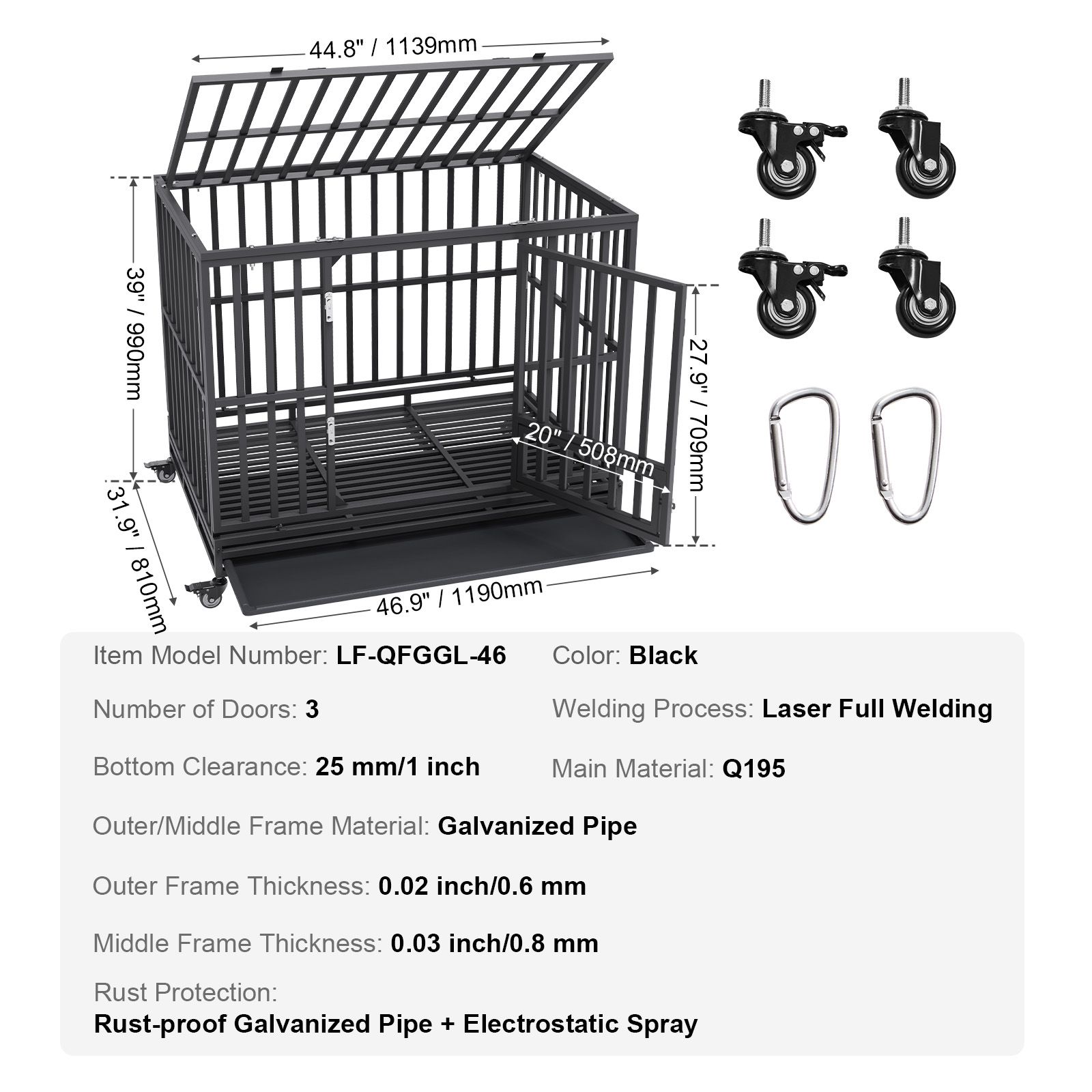 47 Inch Heavy Duty Dog Crate image 7