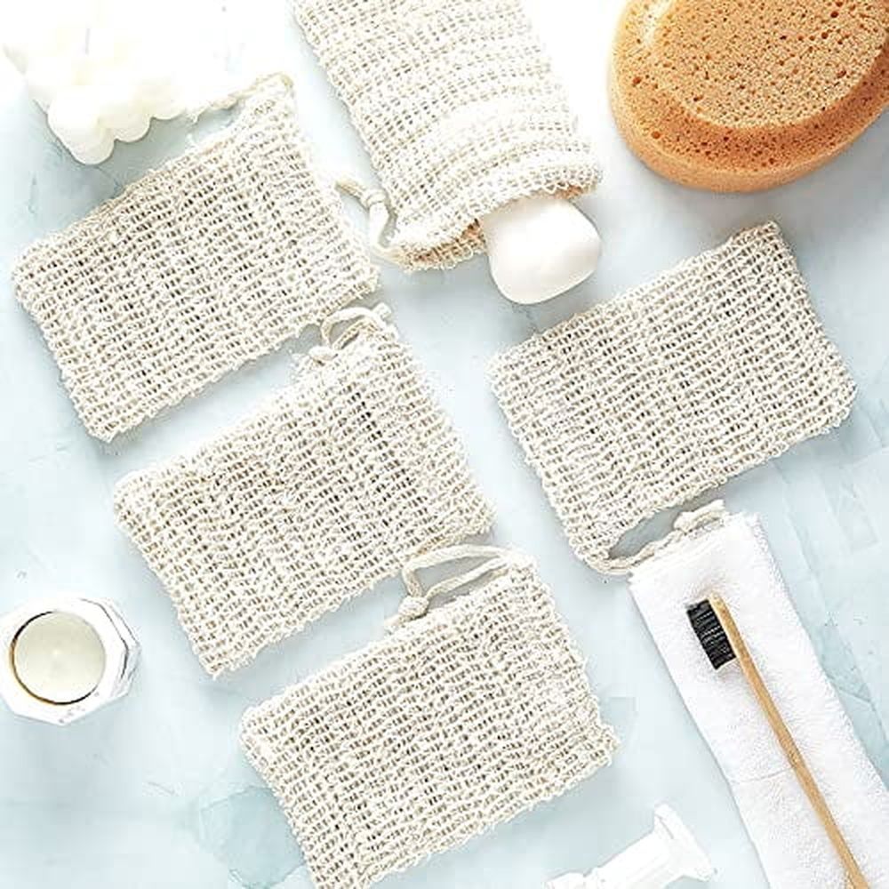 5 Pieces Soap Saver Bag Natural Sisal Exfoliating Soap Pouch for Foaming…, 10 × 15cm image 4