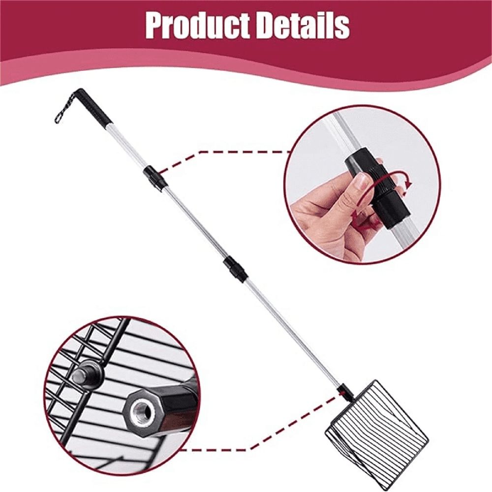 42" Metal Cat Litter Scoop with Deep Shovel&Long Handle image 3