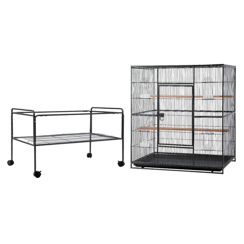 i.Pet Bird Cage Large Cages 160cm Parrot Aviary Stand-Alone Budgie Wheels Castor image 3