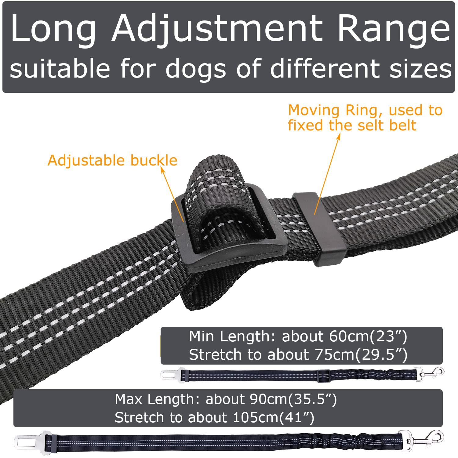 2 Dog Seatbelt Seat Belt Car Harness Leash Travel Accessories Bungee Anti Shock Pet… image 3