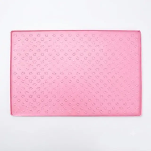 Whimsical Paw Print Silicone Pet Feeding Mat – Waterproof Non-Slip Cat and Dog Food…