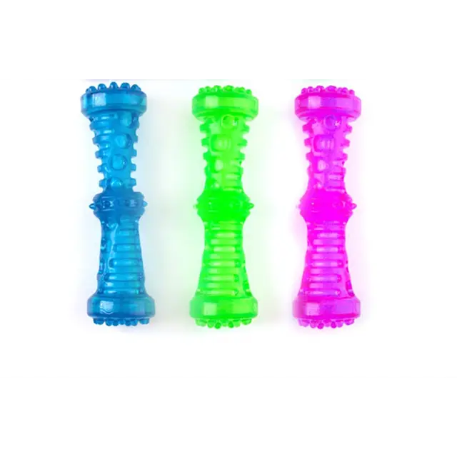 YES4PETS 3 Piece Assorted Colour Puppy Squeaky Toy Fetch Stick with Squeak - 18cm