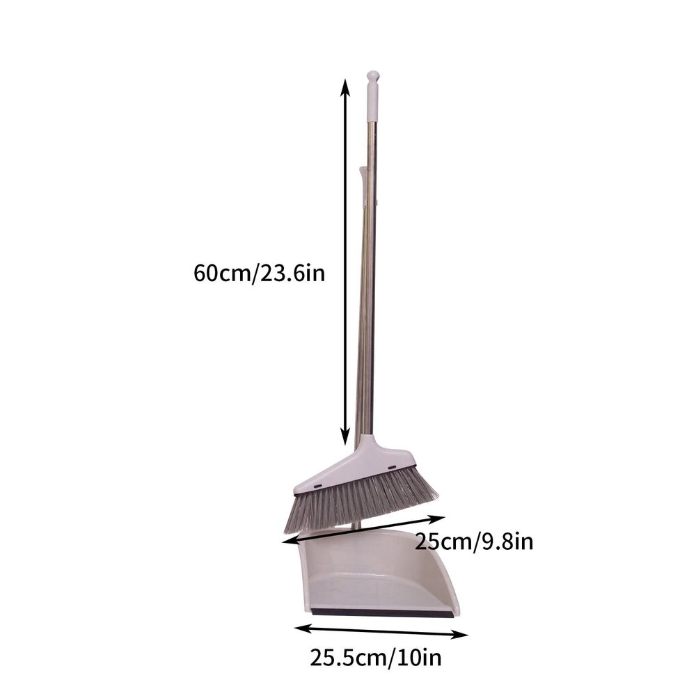Dustpan and Broom Set - Stainless-Steel Extendable Handle 37.8" with 180° Adjustable… image 5