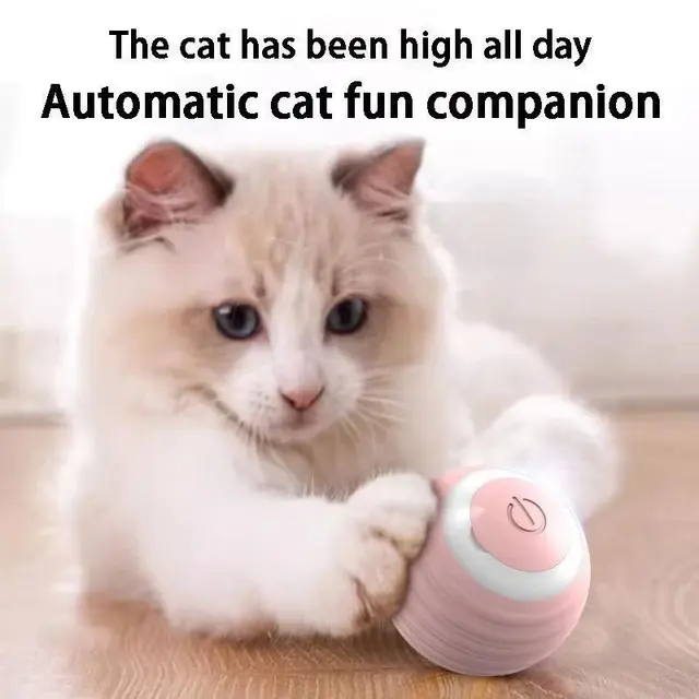 Interactive Cat Toy Ball – Automatic Cat Toy, Pink