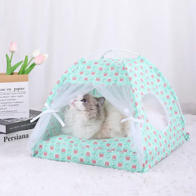 S 35*35CM 5 Catties Within The Pet Green Bear Cooling Summer Pet Tent - Portable…