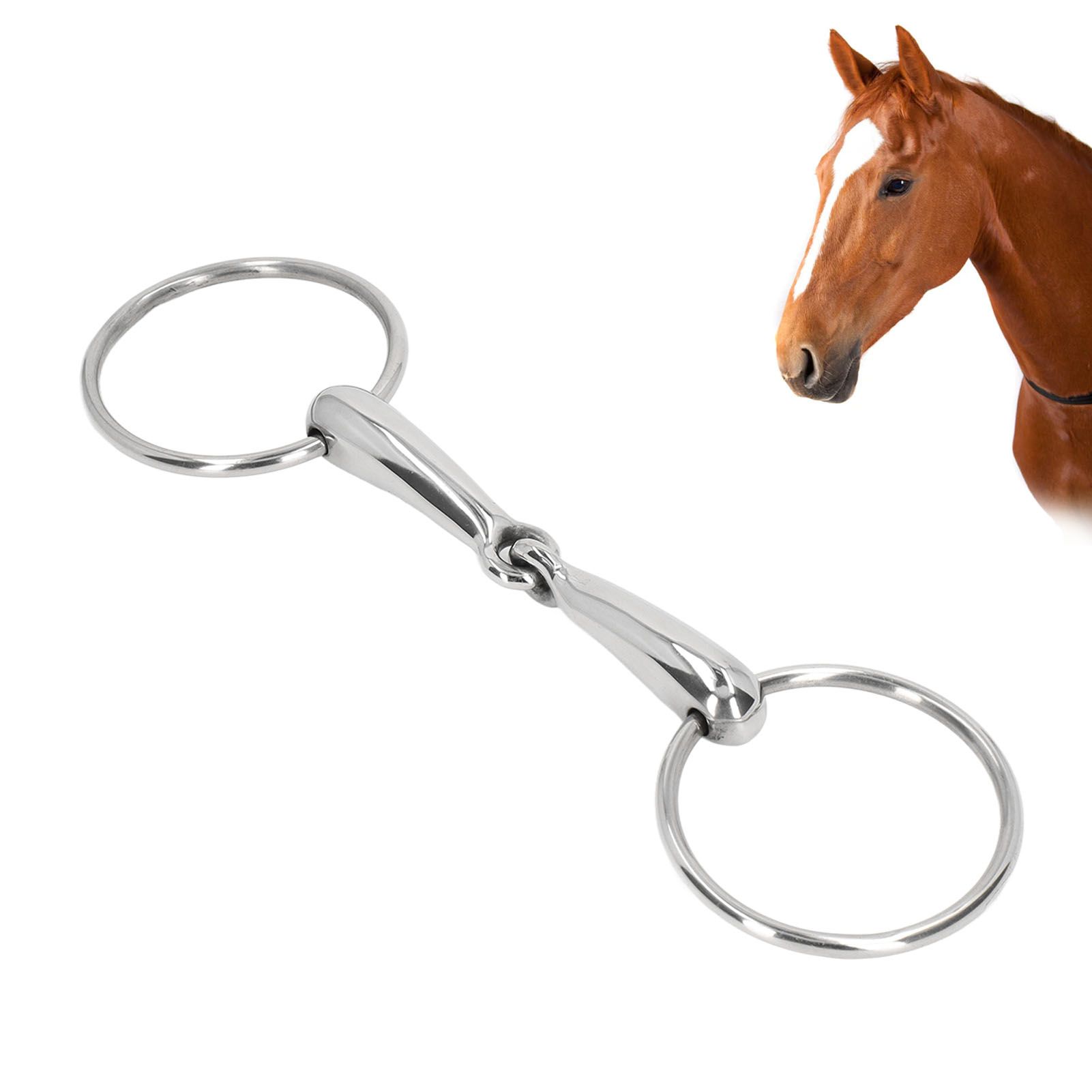 Horse Snaffle Bit Stainless Steel Horse Mouth Bit Jointed Chewing Mouth Roller 135mm image 12