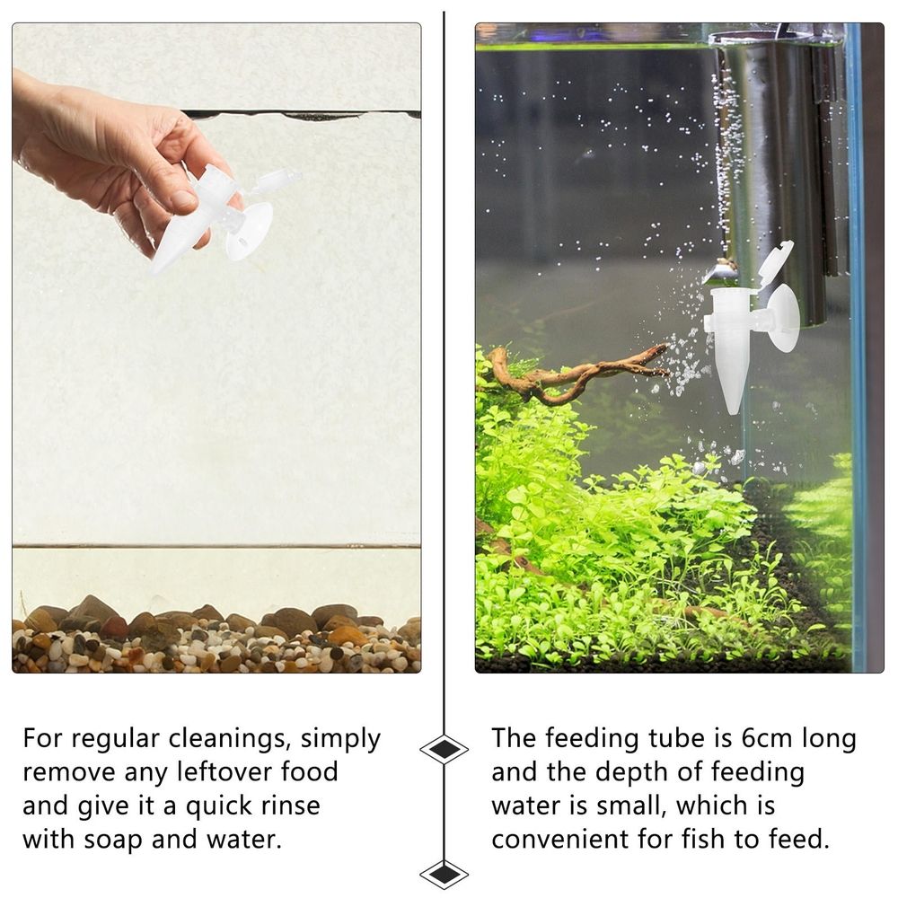 5Pcs Aquarium Shrimp Feeder Tubes with Durable Plastic and Suction Cups for Pet Use image 2
