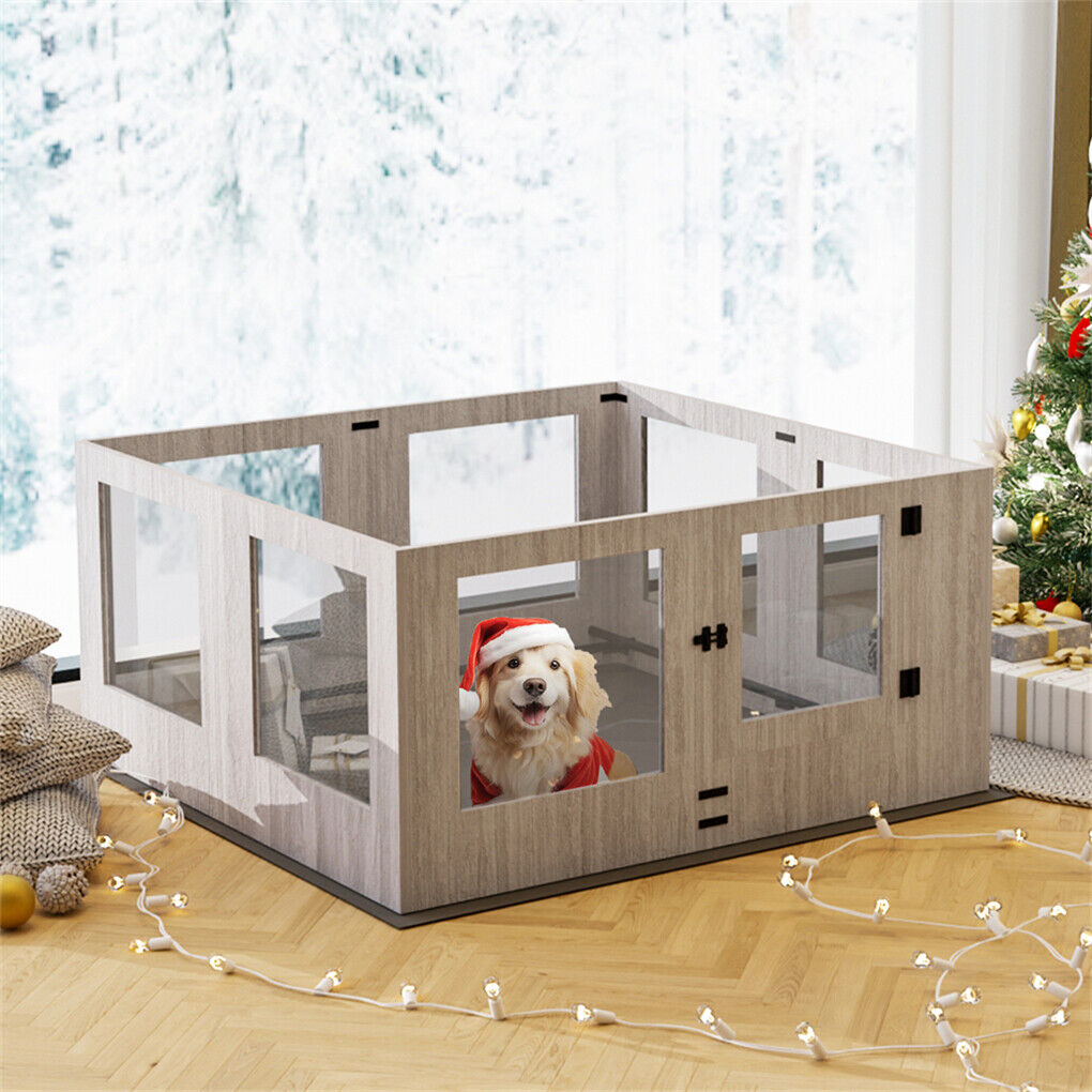 Dog Whelping Box 8 Panels Puppy Pen with Pad image 3