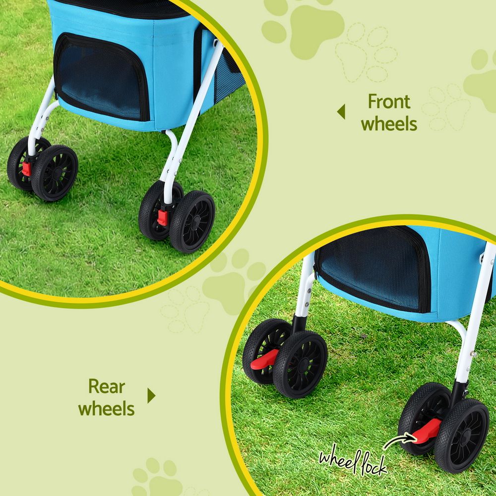 i.Pet 2-Tier Pet Stroller 25kg Capacity & 400pcs Training Pads Combo image 6