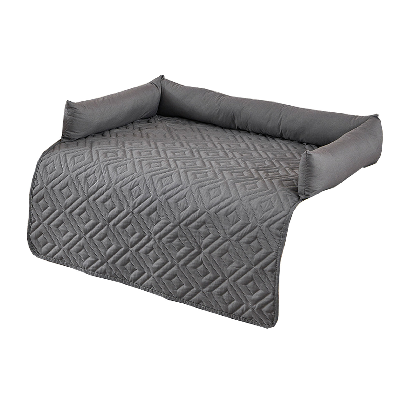 75*120CM Brown Waterproof & Scratch-Resistant Pet Sofa Protector Mat with Pillow image 2