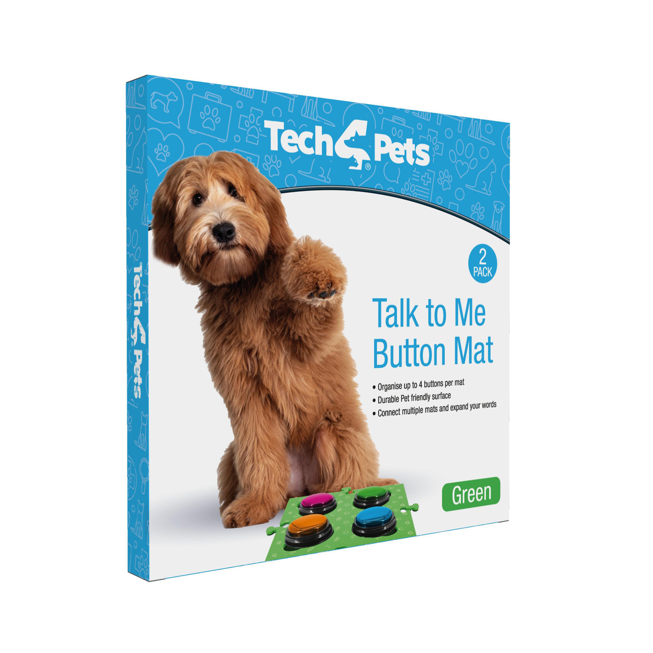 Tech4Pets Green Mat 2-Pack for Talking Buttons & Floor image 6