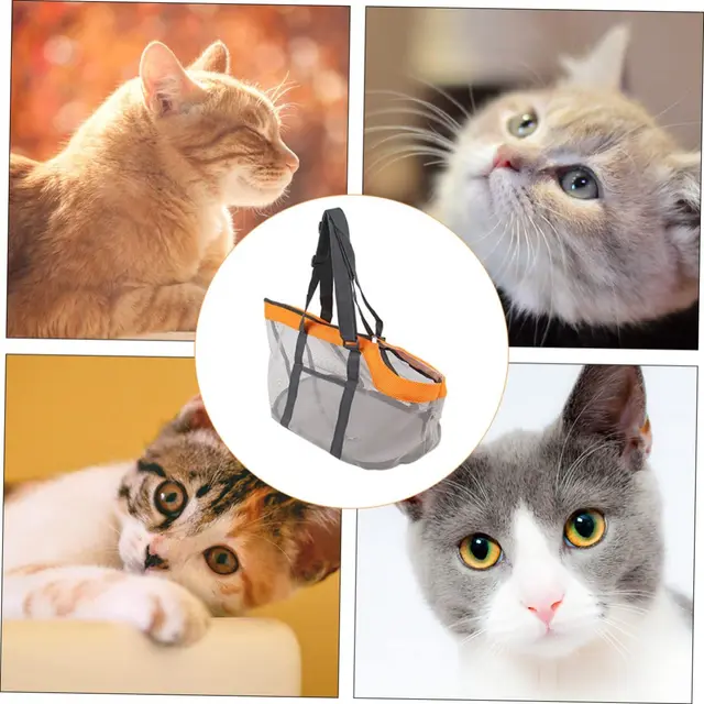 Pet Handbag Mesh Pet Carrier Dog Backpack Carrier Large Tote Bag Clear Pet Tote Bag…