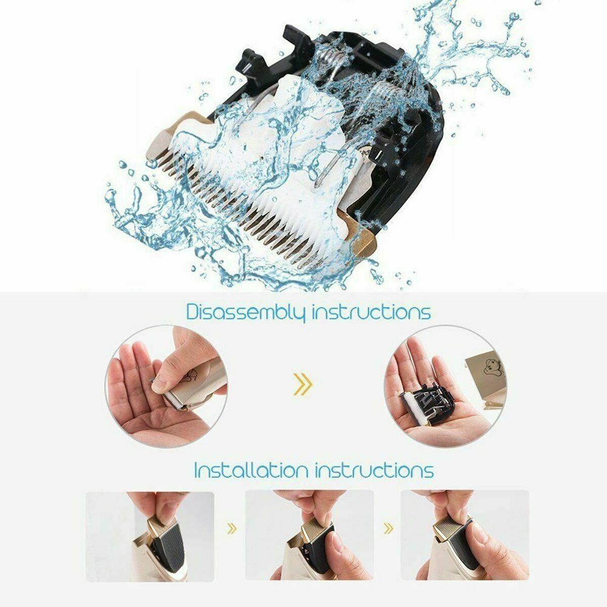 USB Charged pet shaver Cordless Clipper Pet Gromming Kit 4 Different Size Combs image 5