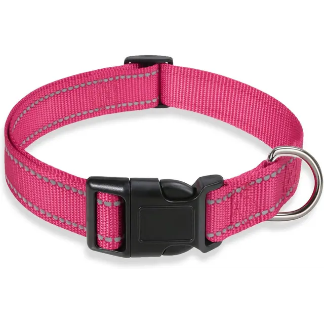 Reflective Dog Collar with Buckle Adjustable Safety Nyl Collars for Small Medium…, S