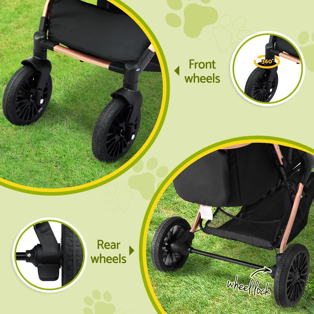 i.Pet Pet Dog Stroller Pram Large Cat Carrier Travel Pushchair Foldable 4 Wheels image 5