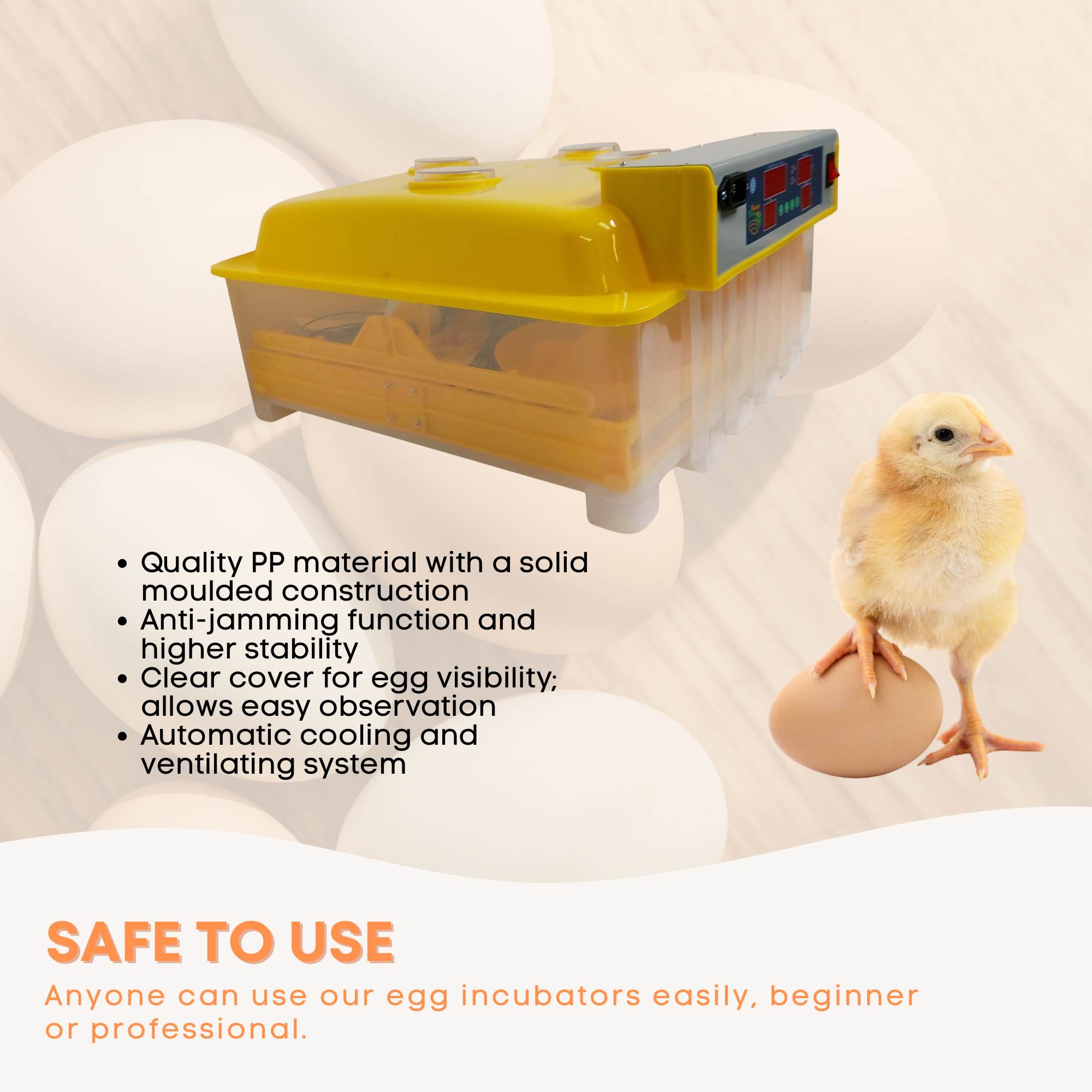 Rooster Farms Electric 48 Egg Incubator + Accessories for Chicken Quail Duck image 6