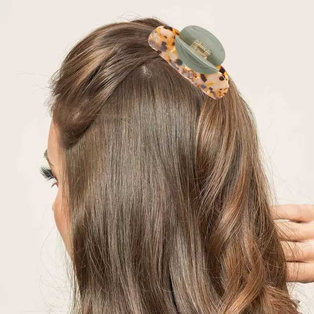 Large Hair Claw Clip for Styling with Tortoise Shell Design Lightweight Plastic French…
