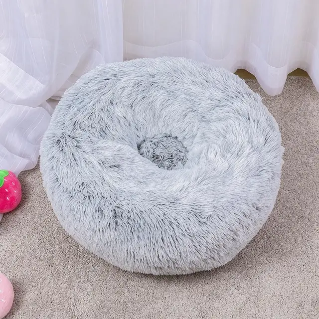 Halloween Home Comfort Giant Faux Fur Donut Cushion 110cm Diameter Gradient Grey…