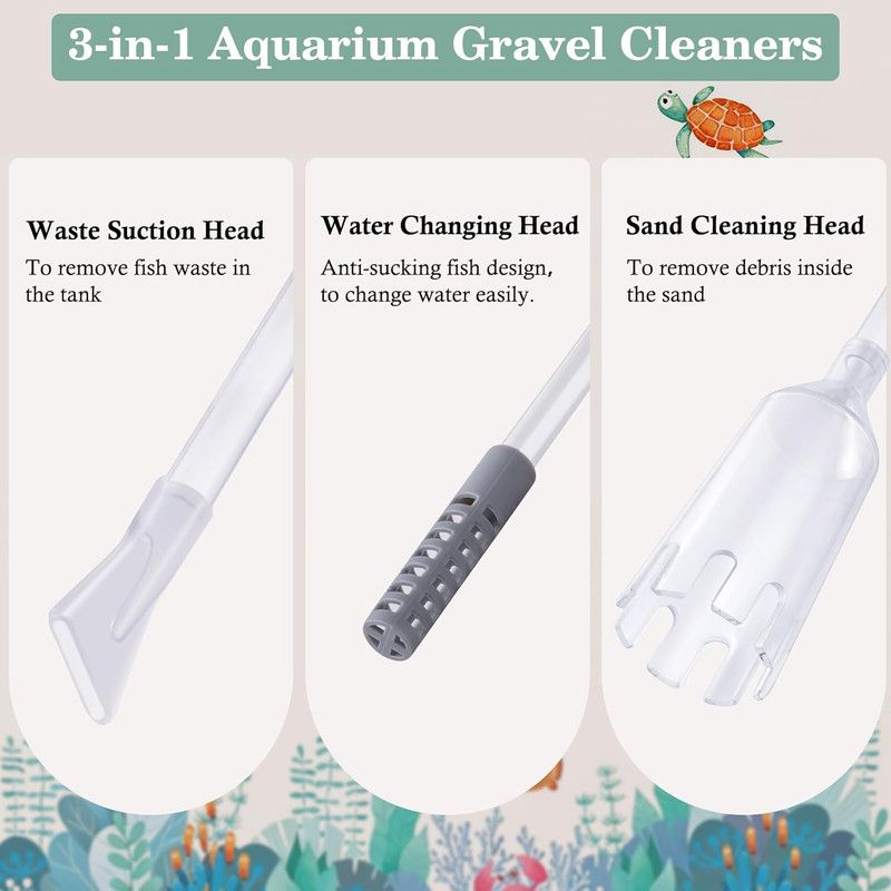 3-in-1 Aquarium Water Change Tool: Sand Cleaning / Waste Removal / Water Change, M image 3