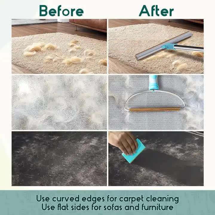 Pet Hair Removal Tool Set -Multi-Purpose Sweeper with Scraper and Handheld Fur Remover… image 3