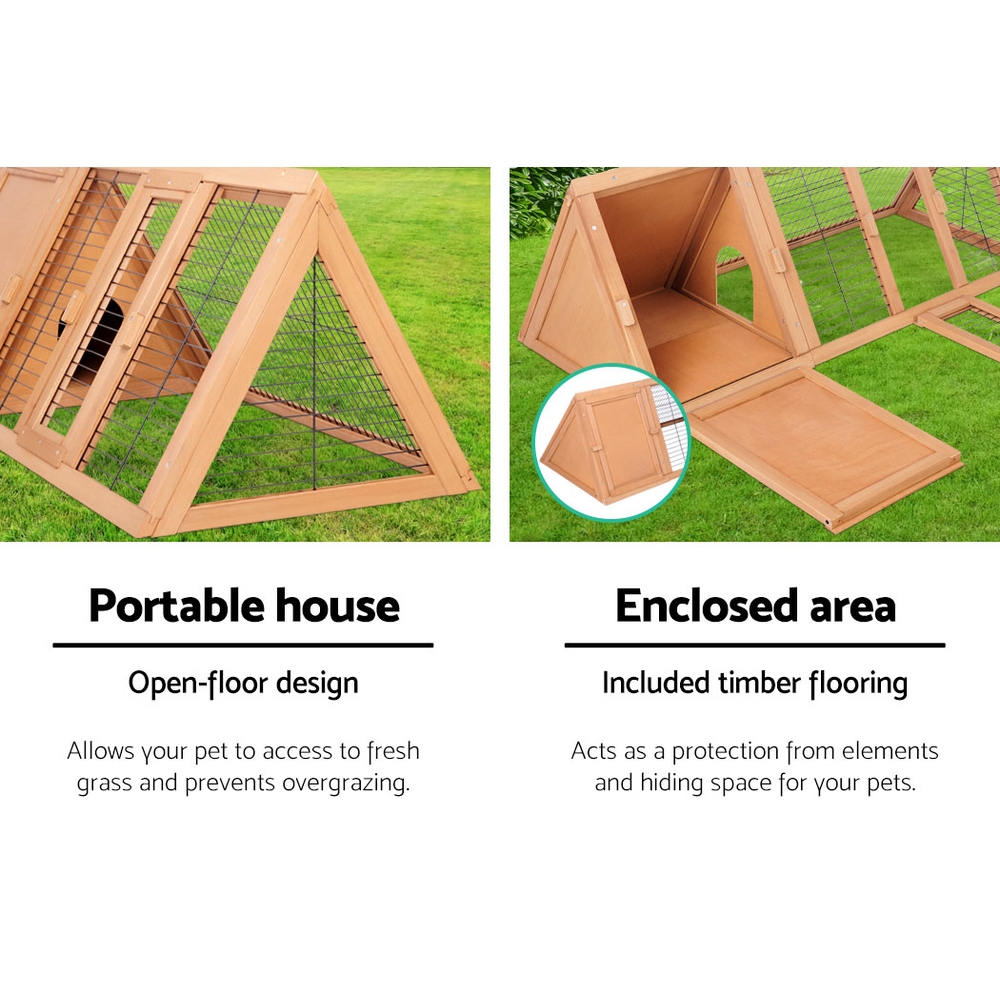 i.Pet Rabbit Hutch Chicken Coop 119cm x 51cm x 44cm Chicken Coop Large Run Wooden Cage… image 5