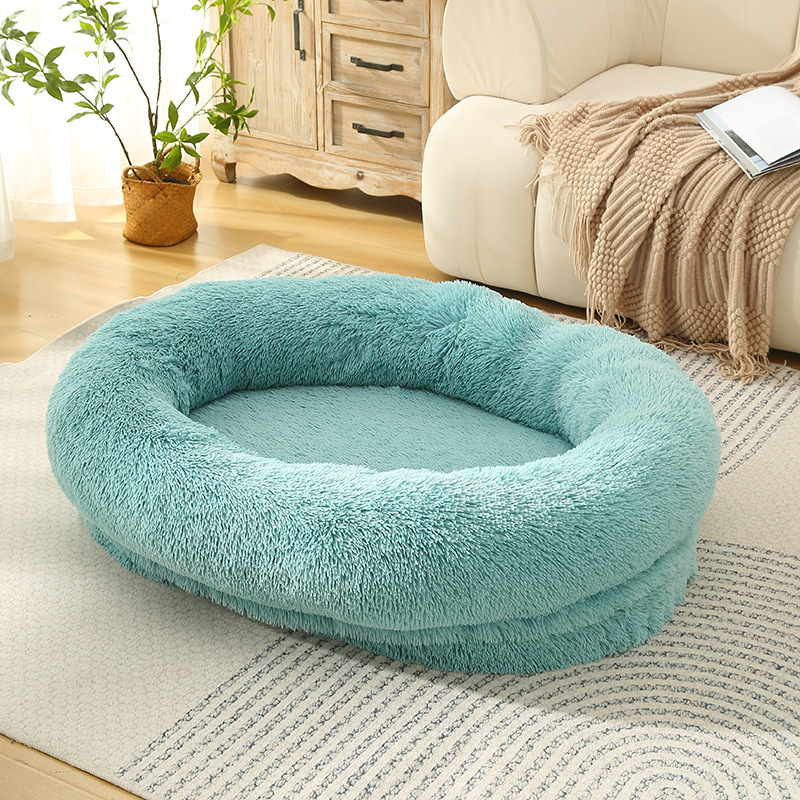 Fluffy Donut-Shaped Pet Bed- Soft, L