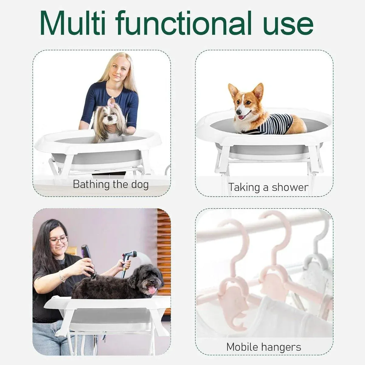 Pet Bath Tub Elevated Stand for Cats and Puppies Portable Bathing Tub for Pets image 7