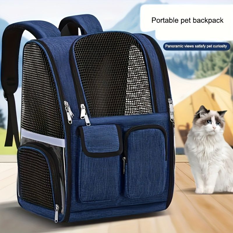 Dog Carrier Backpack Pet Transport Bag Travel Accessory For Dogs Dog Supplies - Blue… image 5