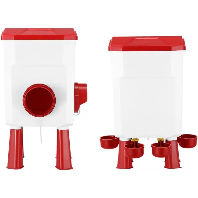 CARLA HOME Automatic Chicken Feeder Waterer Set with 8KG Food 7L Water Capacity…, Red