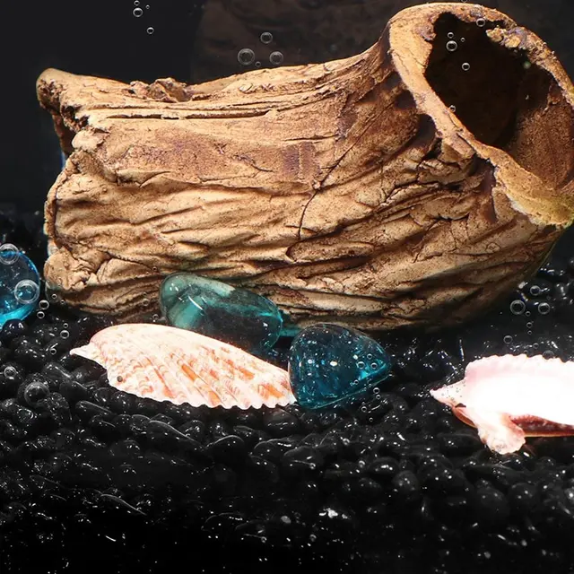 Black Glass Fish Tank Rocks Aquarium Gravel Polished Stones Durable Decorative Texture