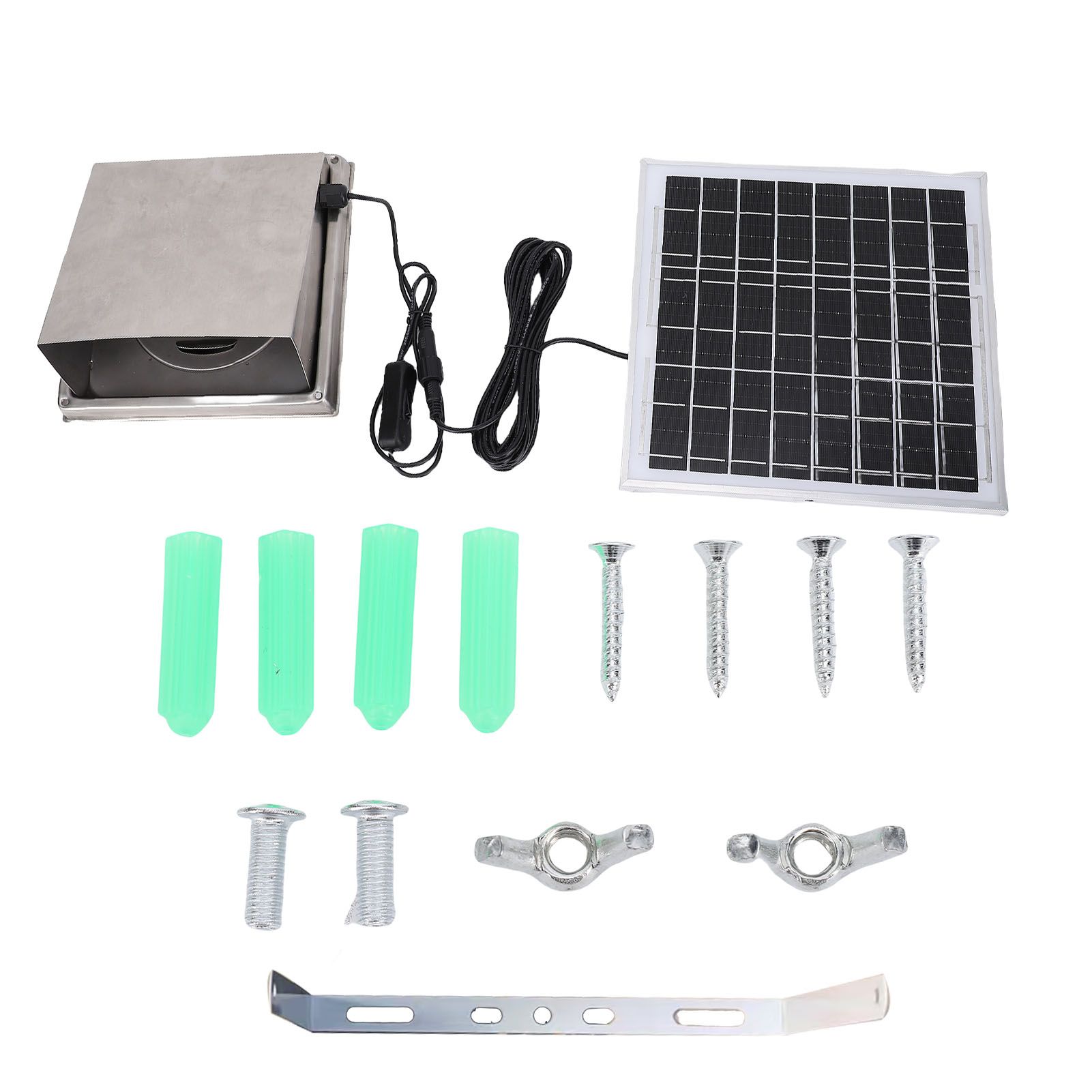 Solar Panel Fan Kit Stainless Steel Rain Hood Exhaust Fan 8W Solar Panel for Kitchen… image 3