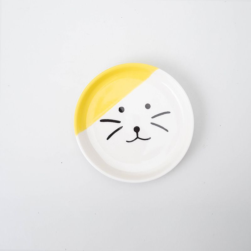 Pets Friendly Cat Bowl Single Cat Face Plate image 2