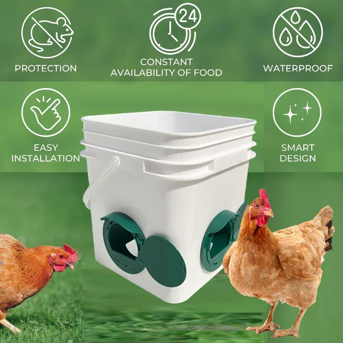 5PCS Automatic Chicken Feeder Poultry Feeding Cup Trough Drinker Set Hen Coop image 4
