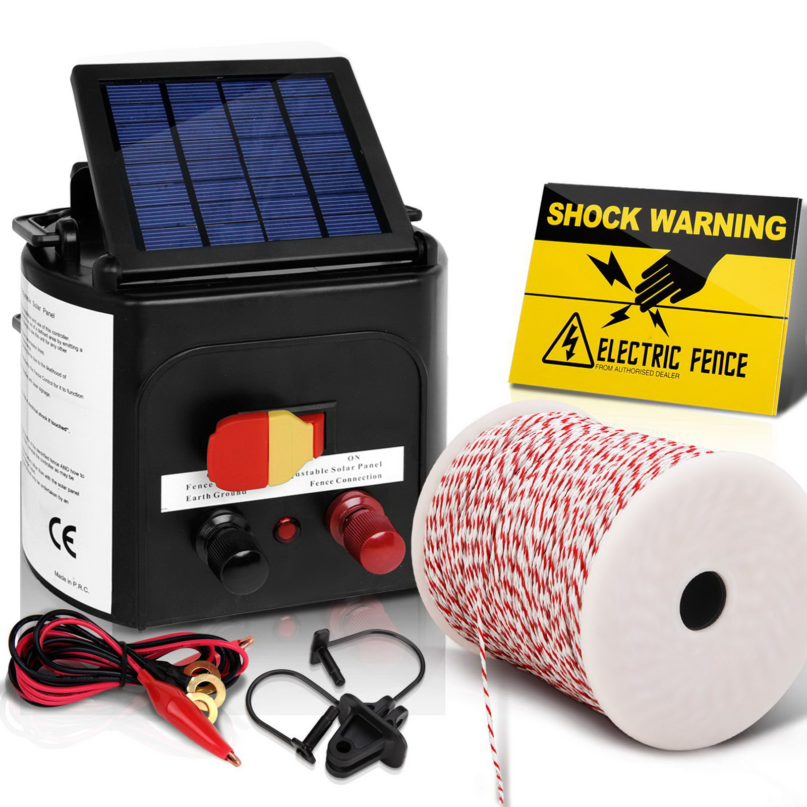 Giantz Fence Energiser 3KM Solar Powered Electric 500M Poly Wire Insulator image 8