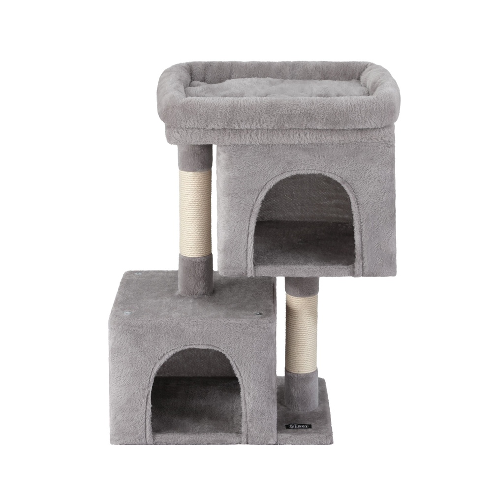 i.Pet Cat Tree 67cm Tower Scratching Post Trees Scratcher Condo House Light Grey image 3