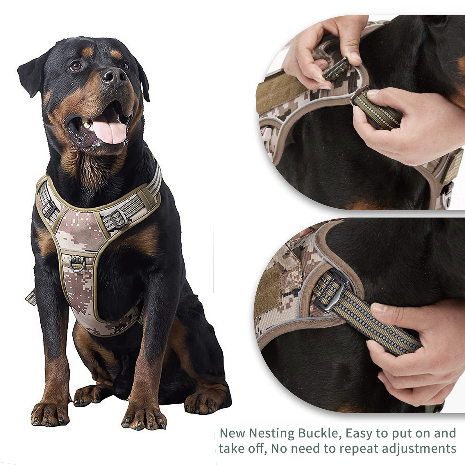 Dog Harness Tactical No Pull Adjustable Pet Military Working Training Vest S image 3