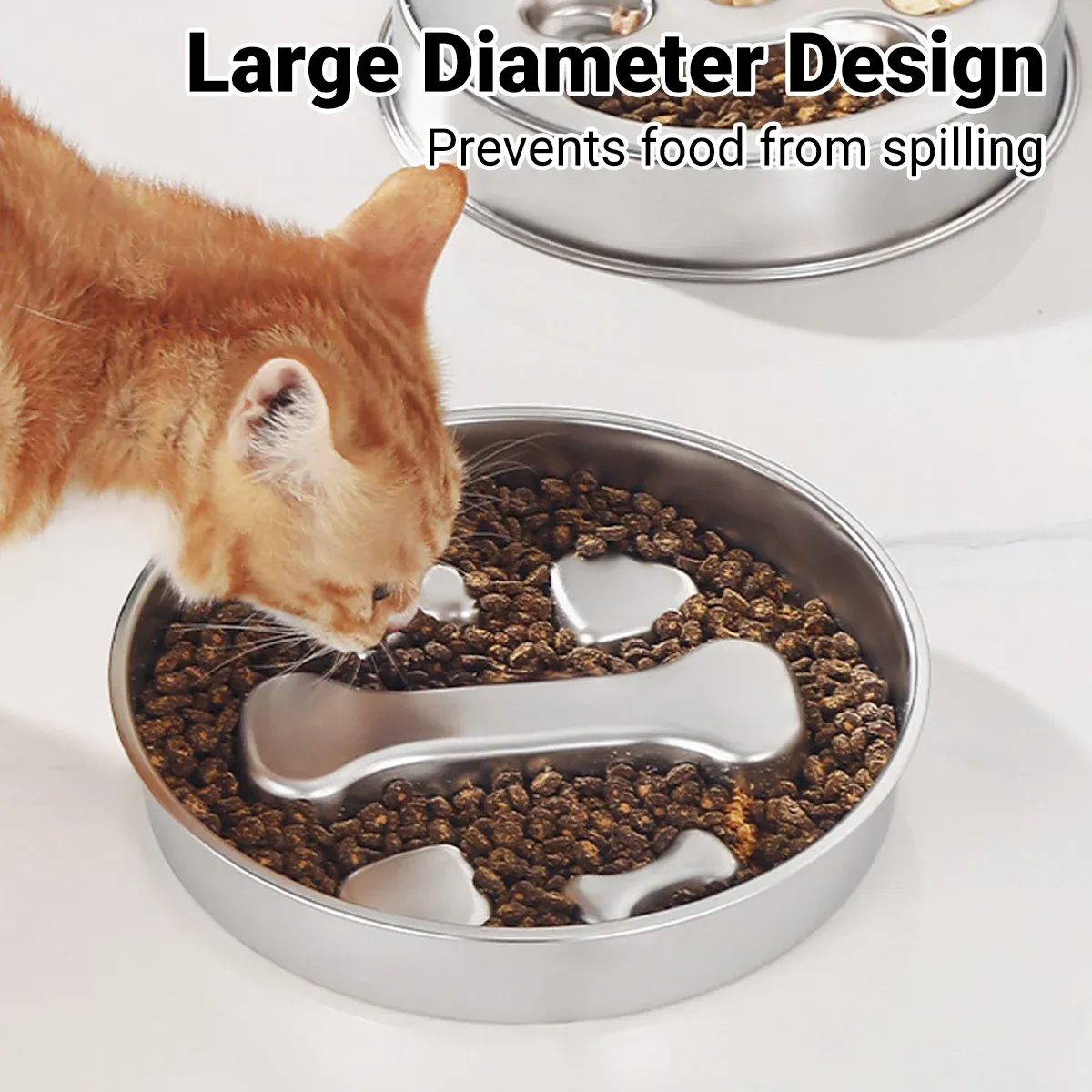 Large Capacity Stainless Steel Pet Slow Feeder Bowl Non-Slip Anti-Spill Durable image 6