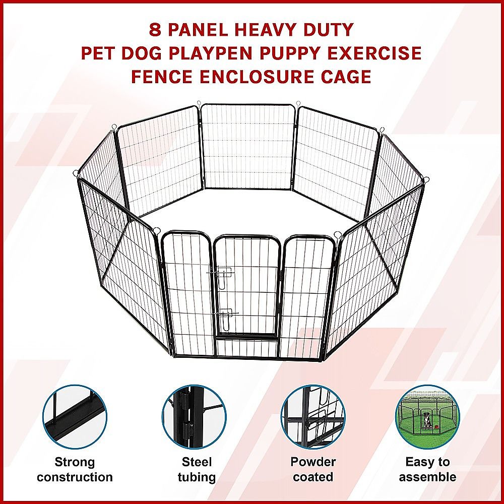 8 Panel Heavy Duty Pet Dog Playpen Puppy Exercise Fence Enclosure Cage image 6