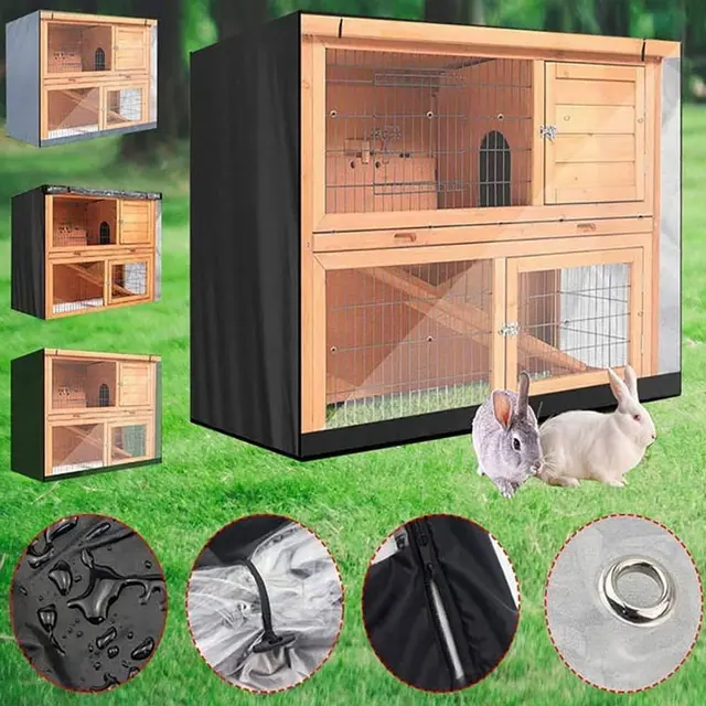 Rabbit Hutch Cover for Double Deckers Double Hutches Pet Cage Dustcover Waterproof…