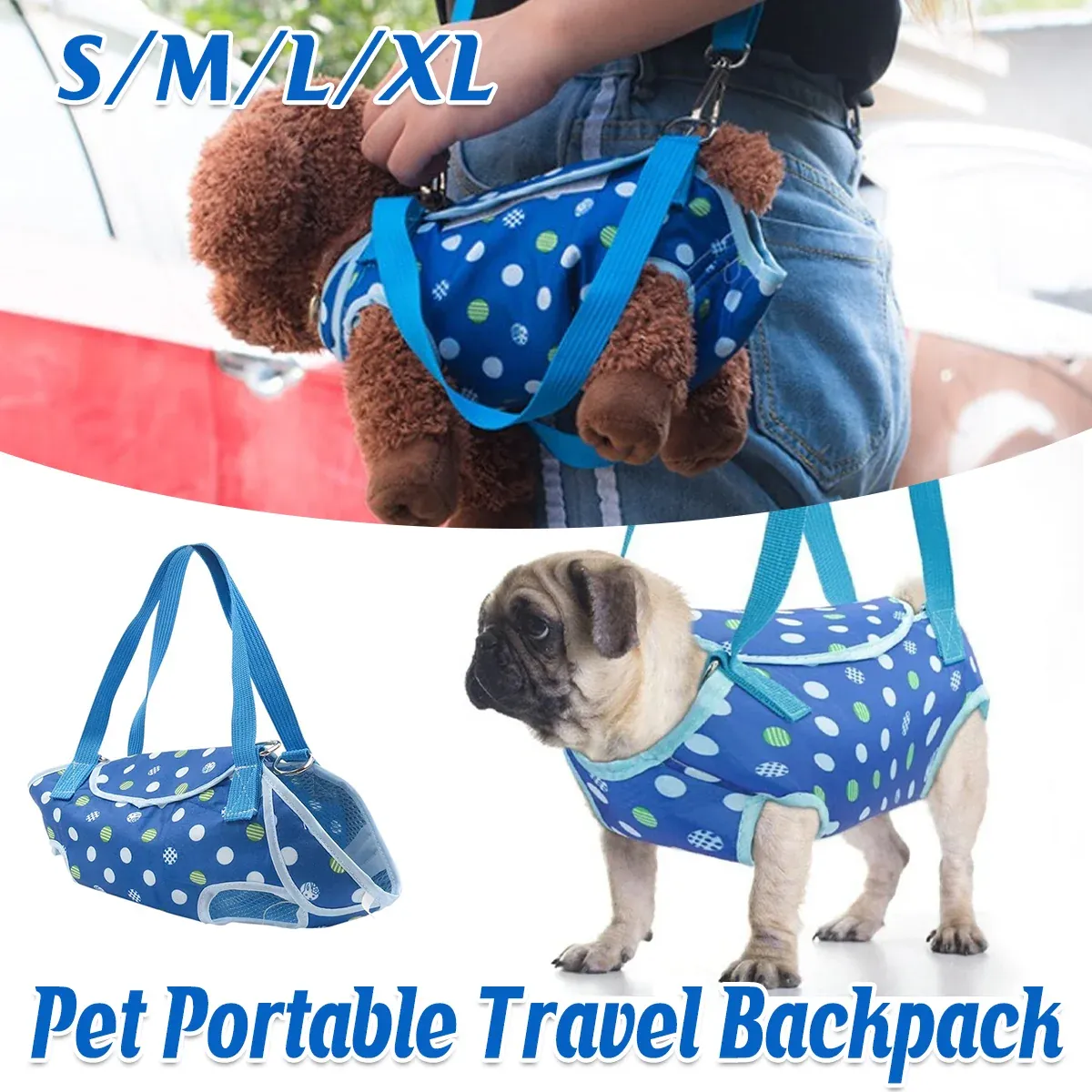 Pet Portable Travel Backpack Dog Four-Legged Carrier Crossbody Bag Durable - S image 2