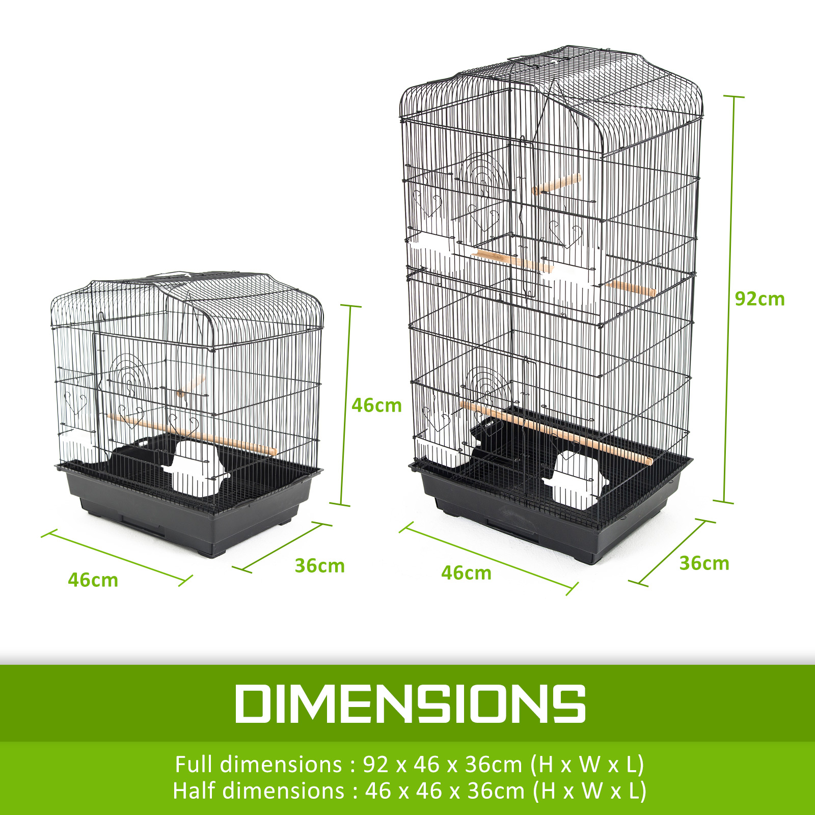 Bird Cage Parrot Aviary 2IN1 Design VEER 92cm image 12