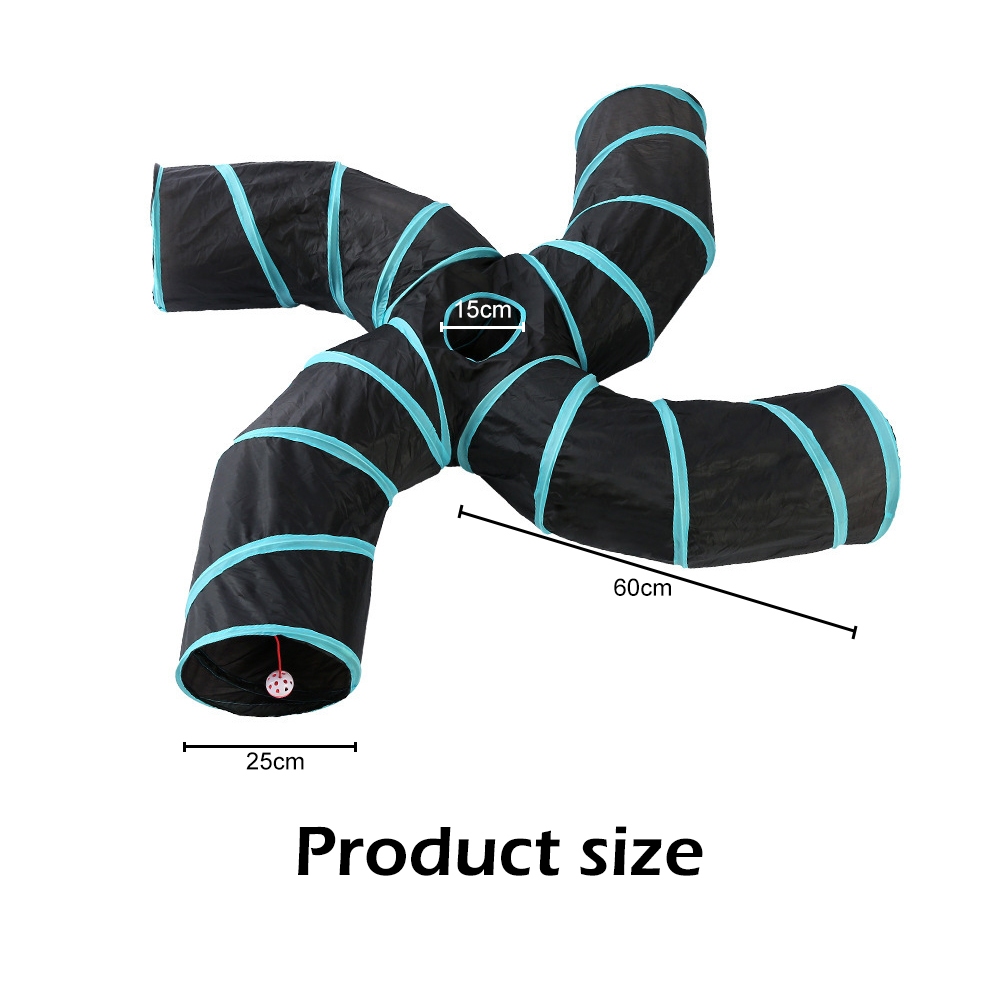 Pet Cat Kitten Puppy 4-Way Tunnel Play Toy Foldable Funny Exercise Tunnel Rabbit image 2