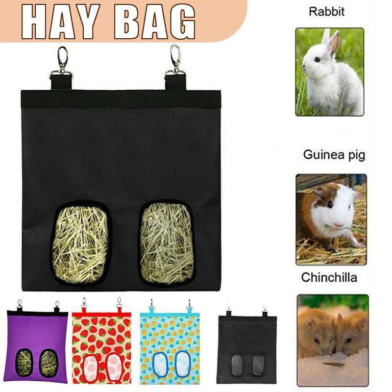 Hay Bag Guinea Pig Rabbit Feeding Bag Animal Hay Feeder Bag Hanging Feeder - Yellow image 2