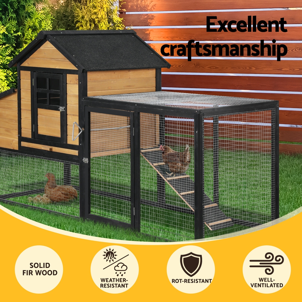 i.Pet Chicken Coop Rabbit Hutch Extra Large Wooden Run Cage Bunny House Outdoor image 4